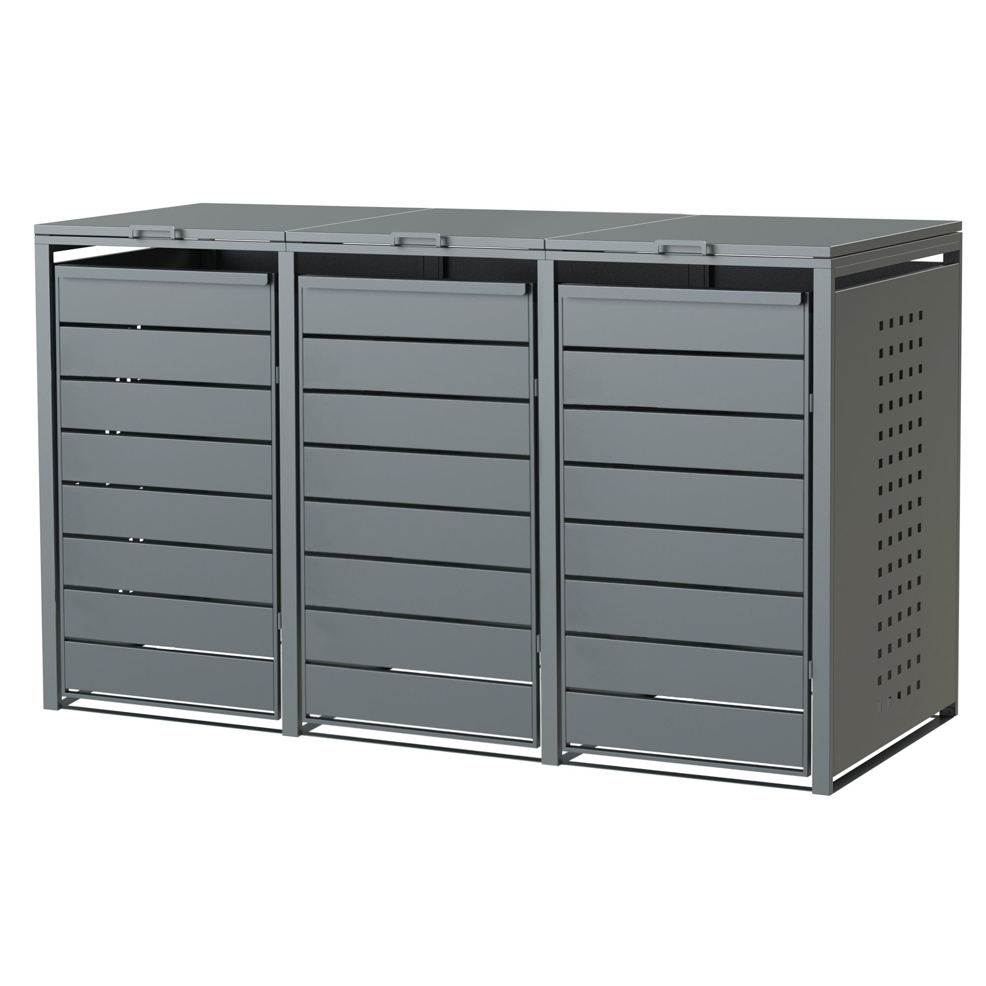 Bin Store  Triple - Grey