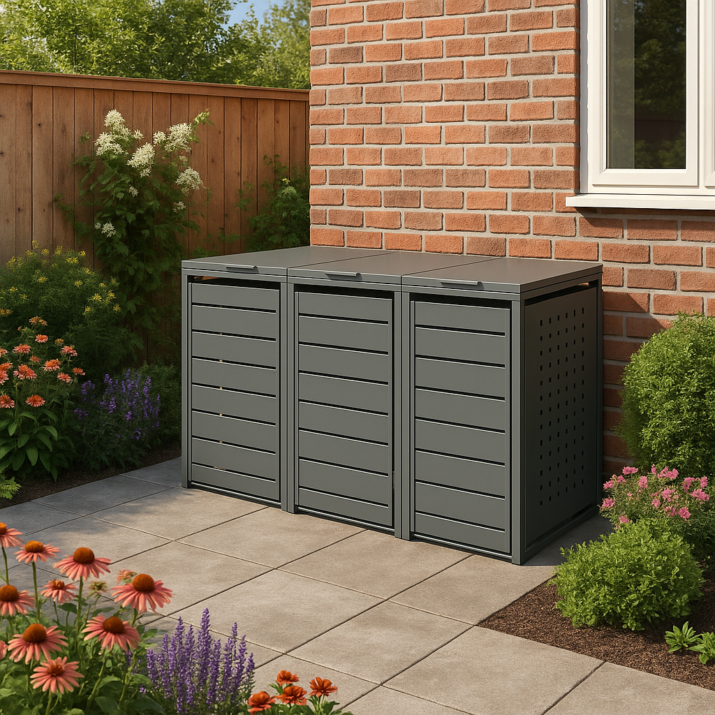 Bin Store  Triple - Grey