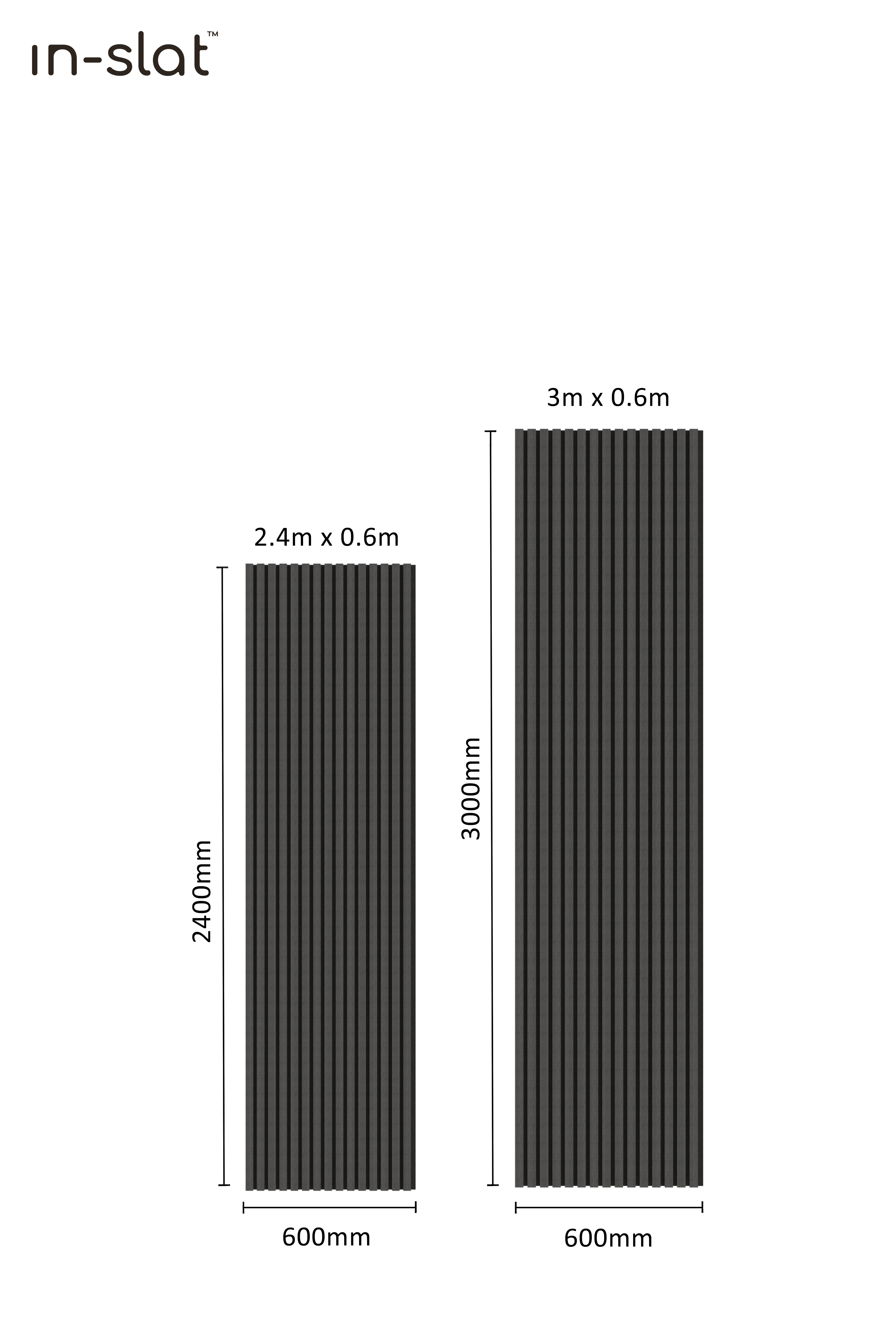 In-slat™ acoustic wall panel - black oak