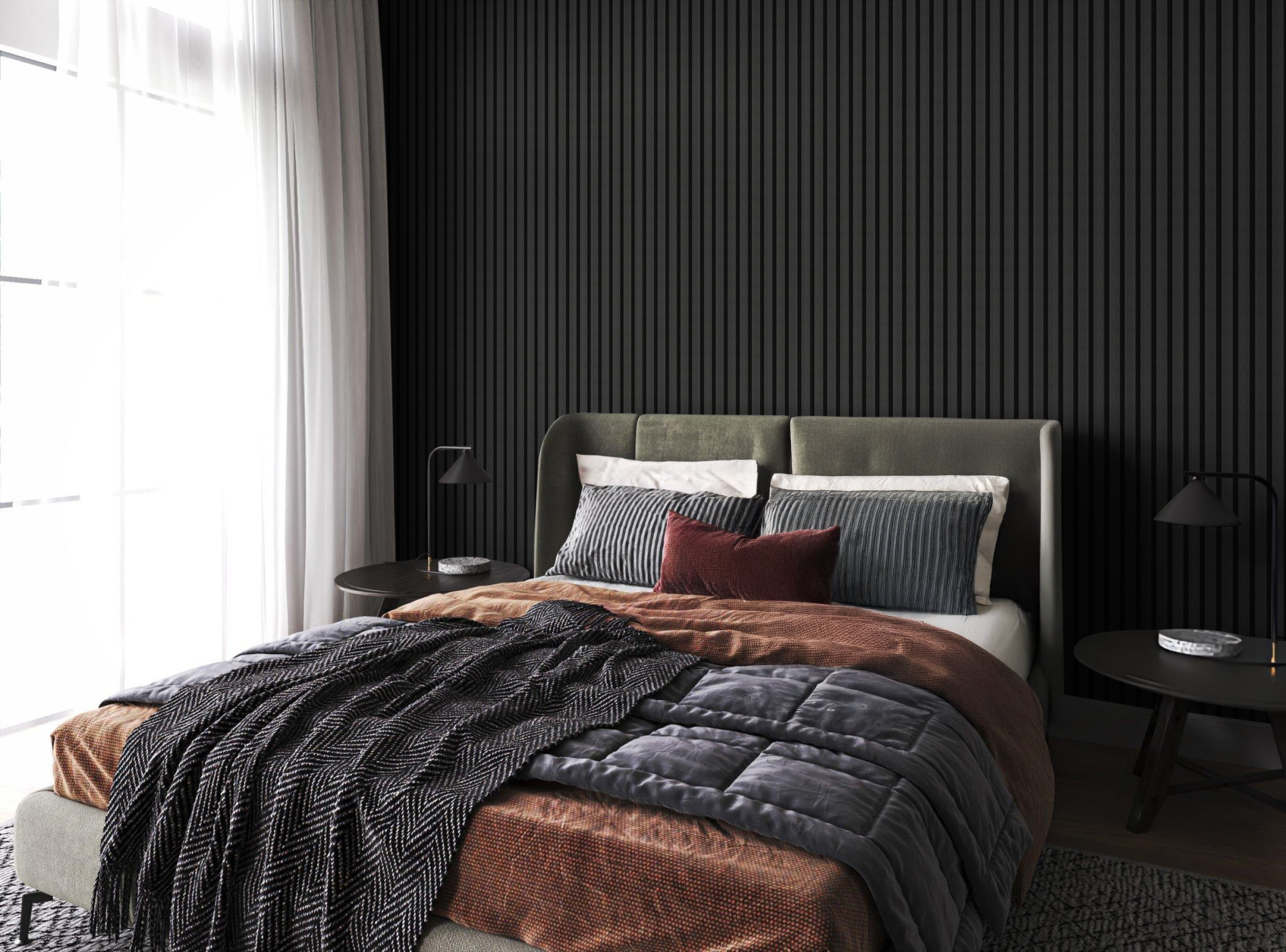 In-slat™ acoustic wall panel - black oak