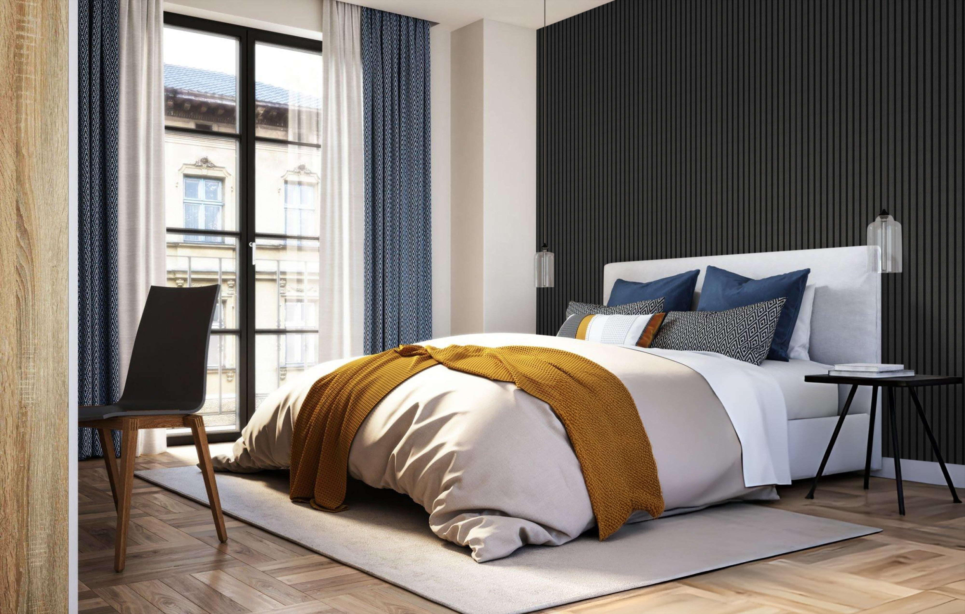 In-slat™ acoustic wall panel - black oak