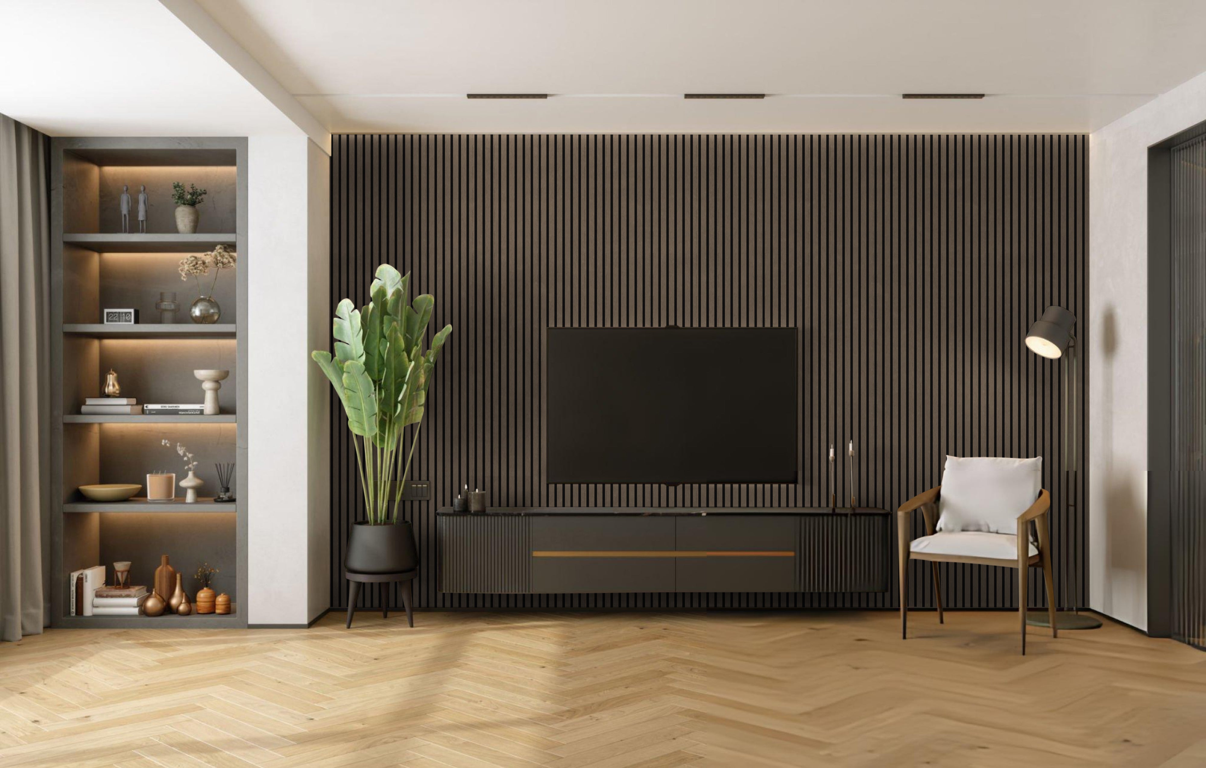 In-slat™ acoustic wall panel - walnut