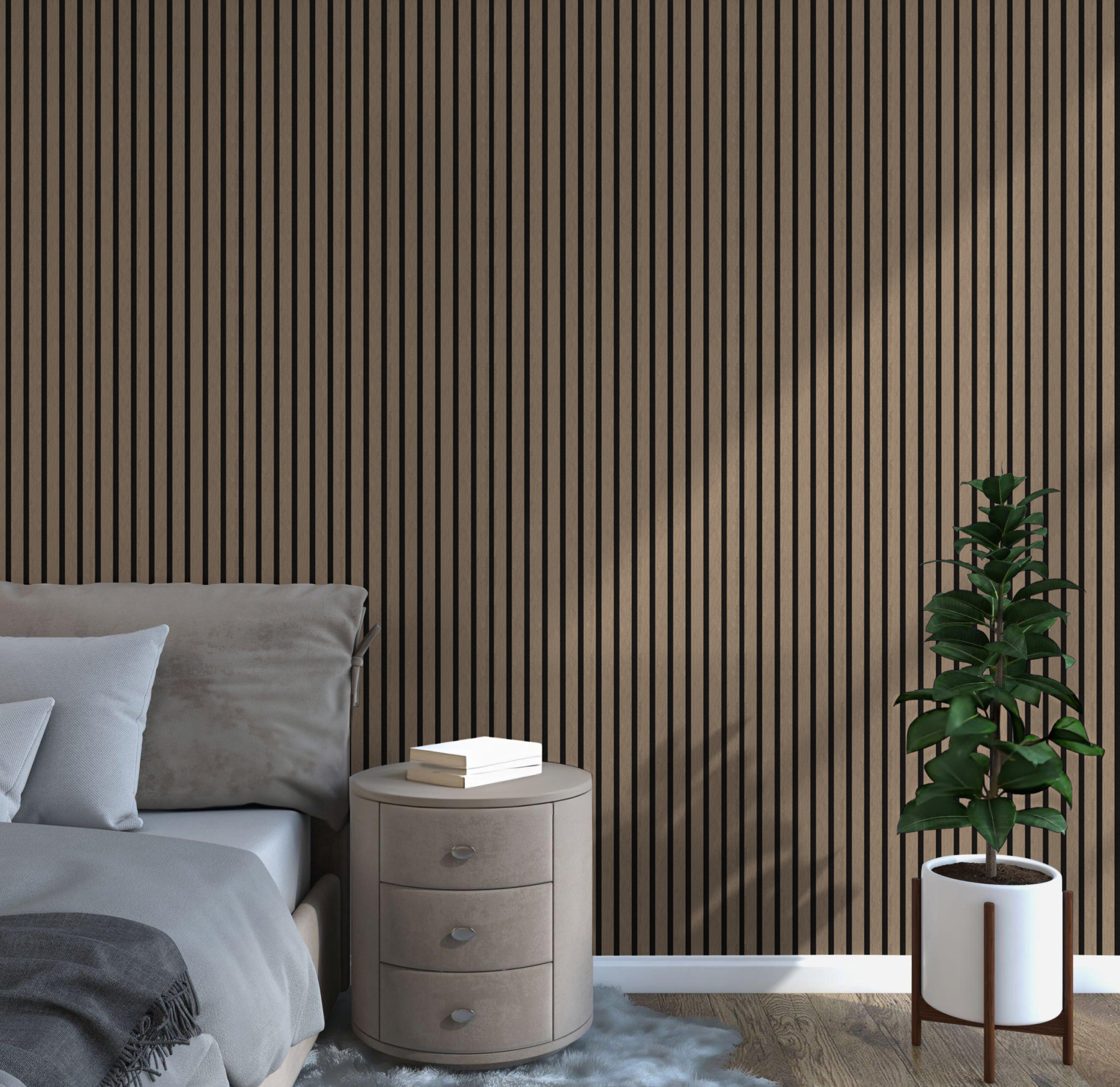 In-slat™ acoustic wall panel - walnut