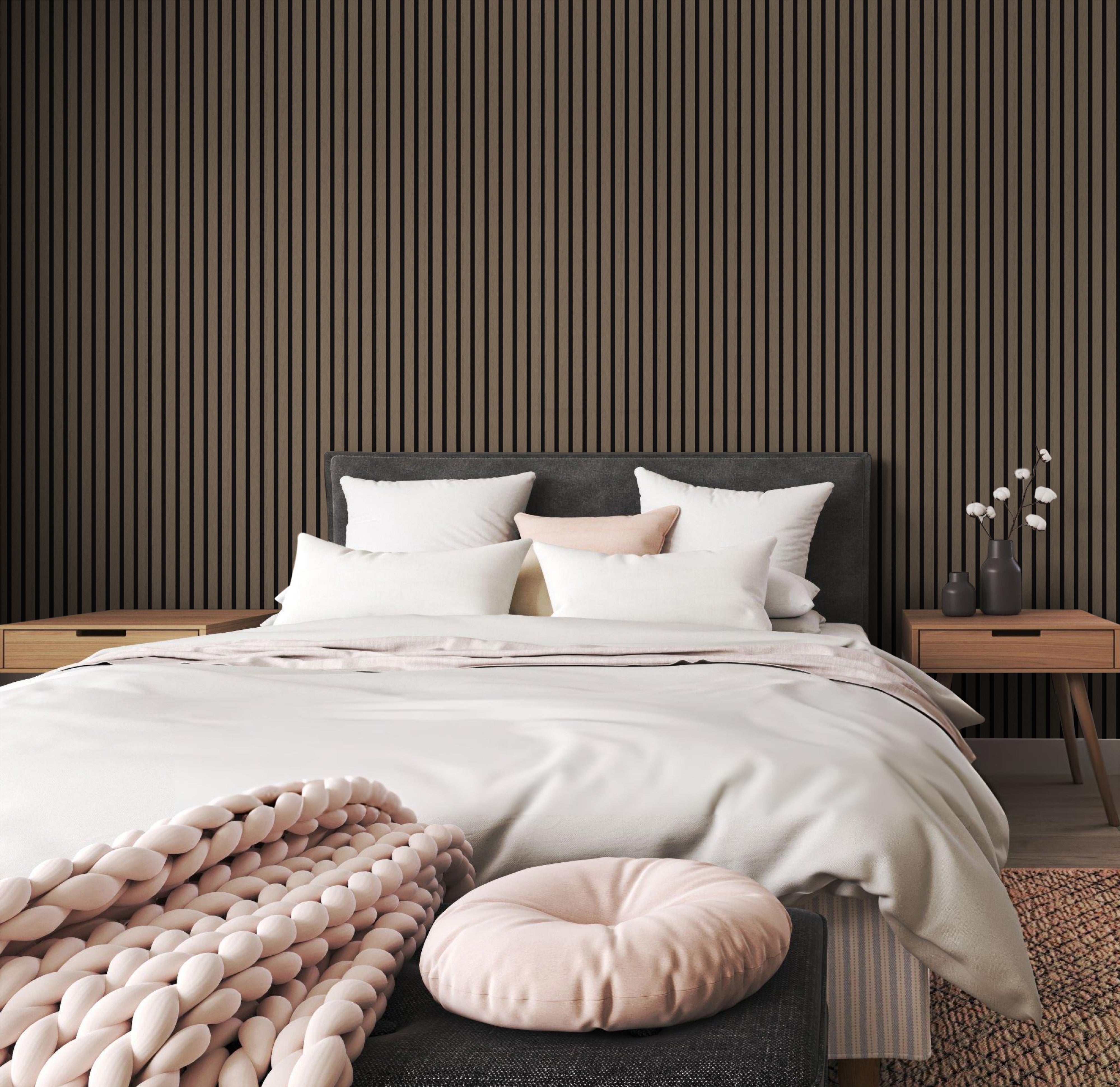 In-slat™ acoustic wall panel - walnut