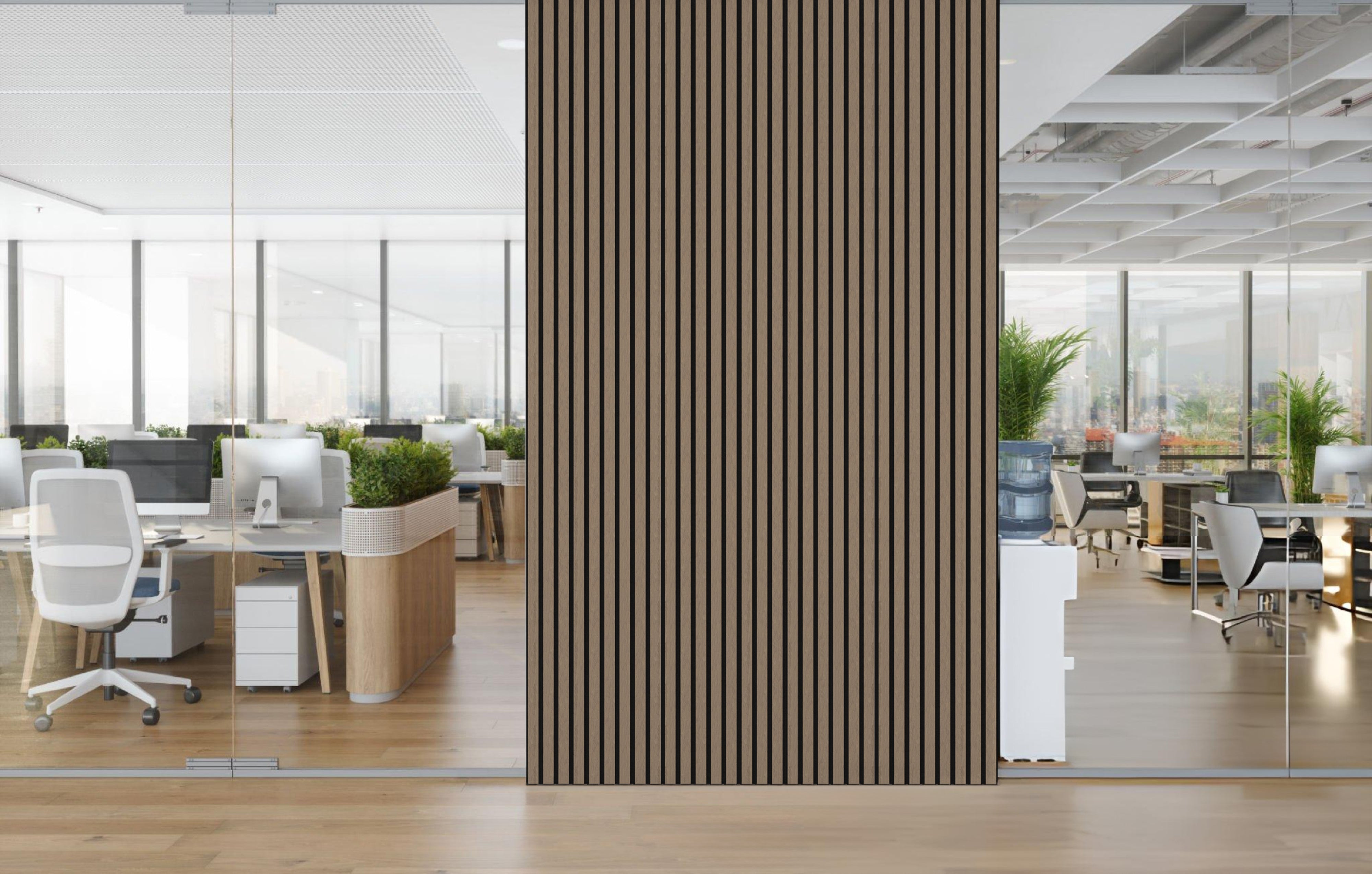 In-slat™ acoustic wall panel - walnut