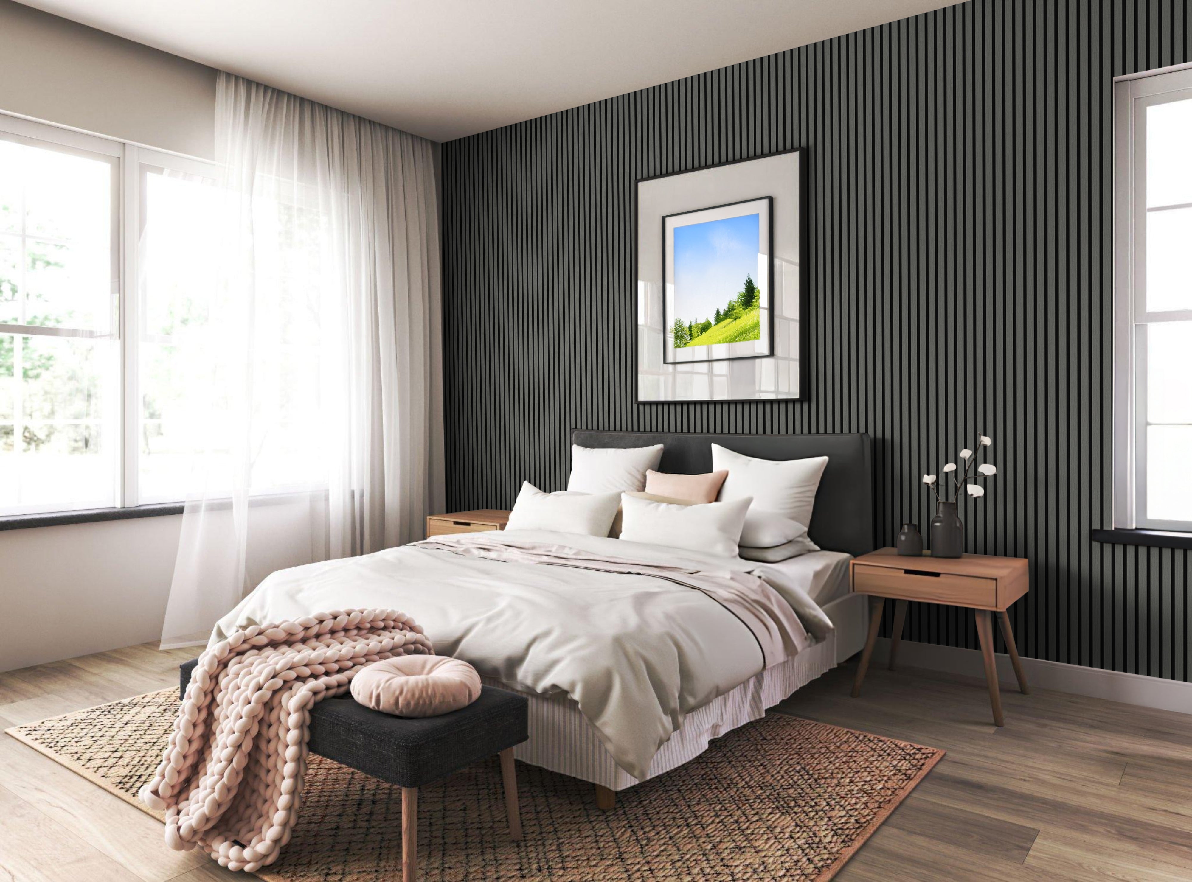 In-slat™ acoustic wall panel - grey oak