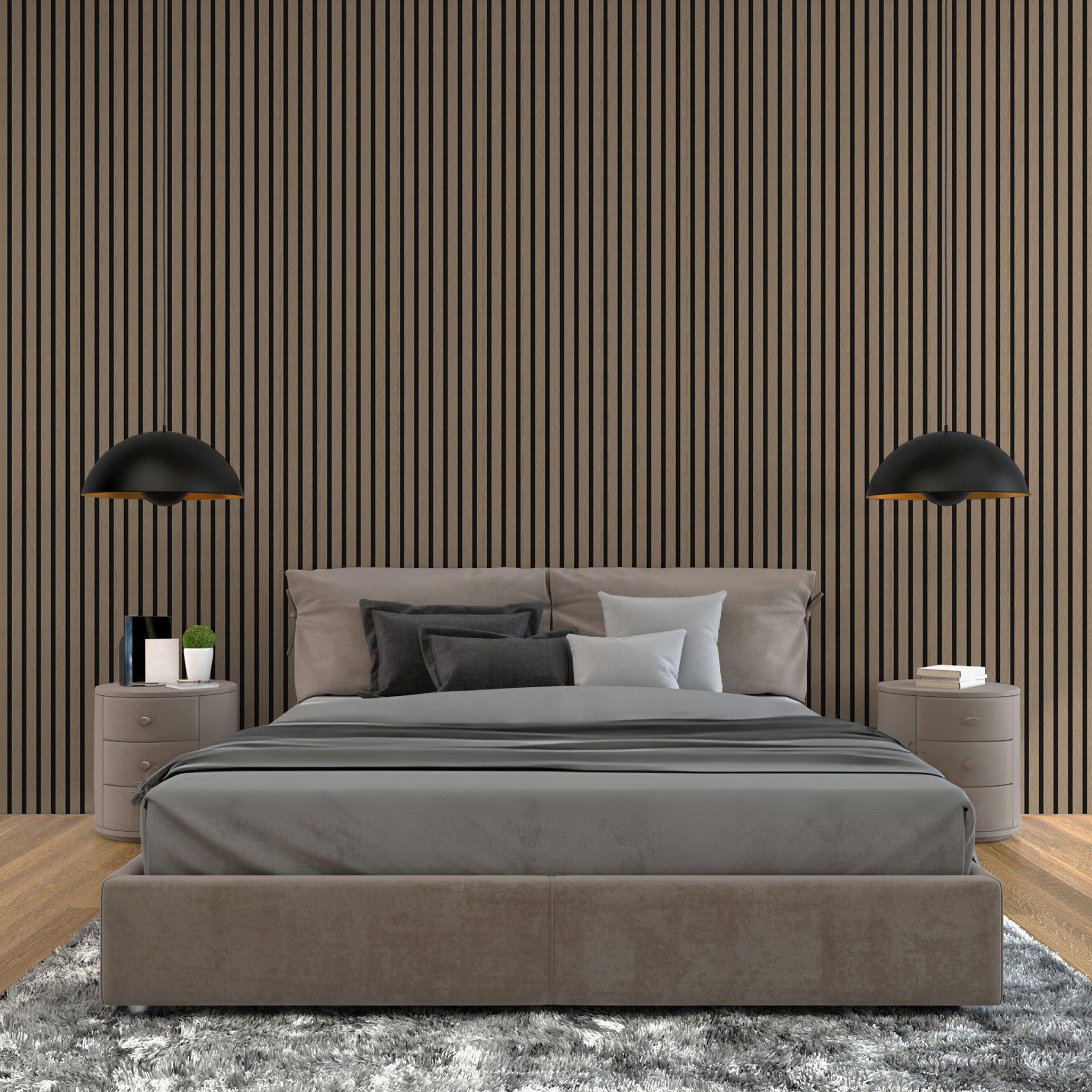 In-slat™ acoustic wall panel - walnut