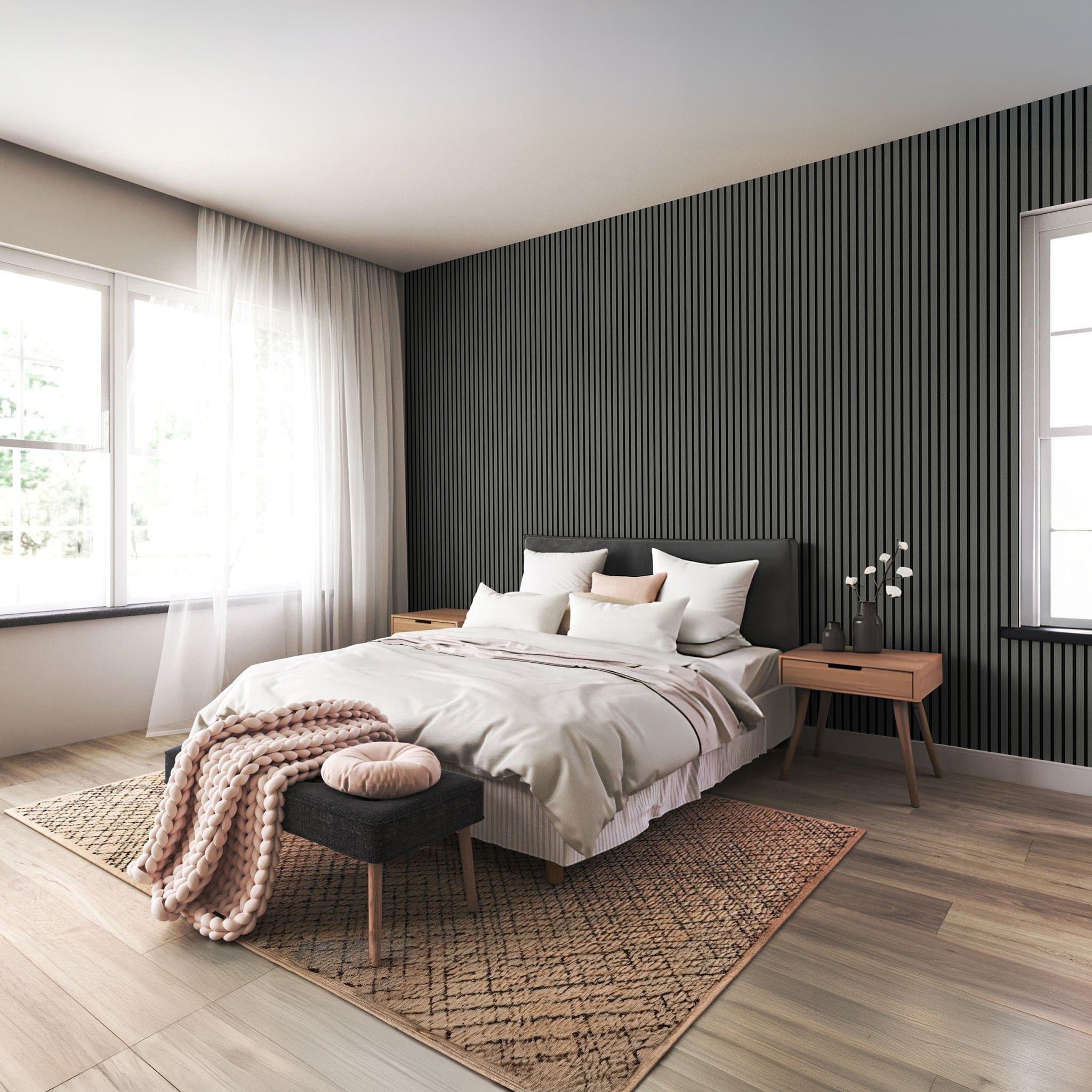 In-slat™ acoustic wall panel - grey oak