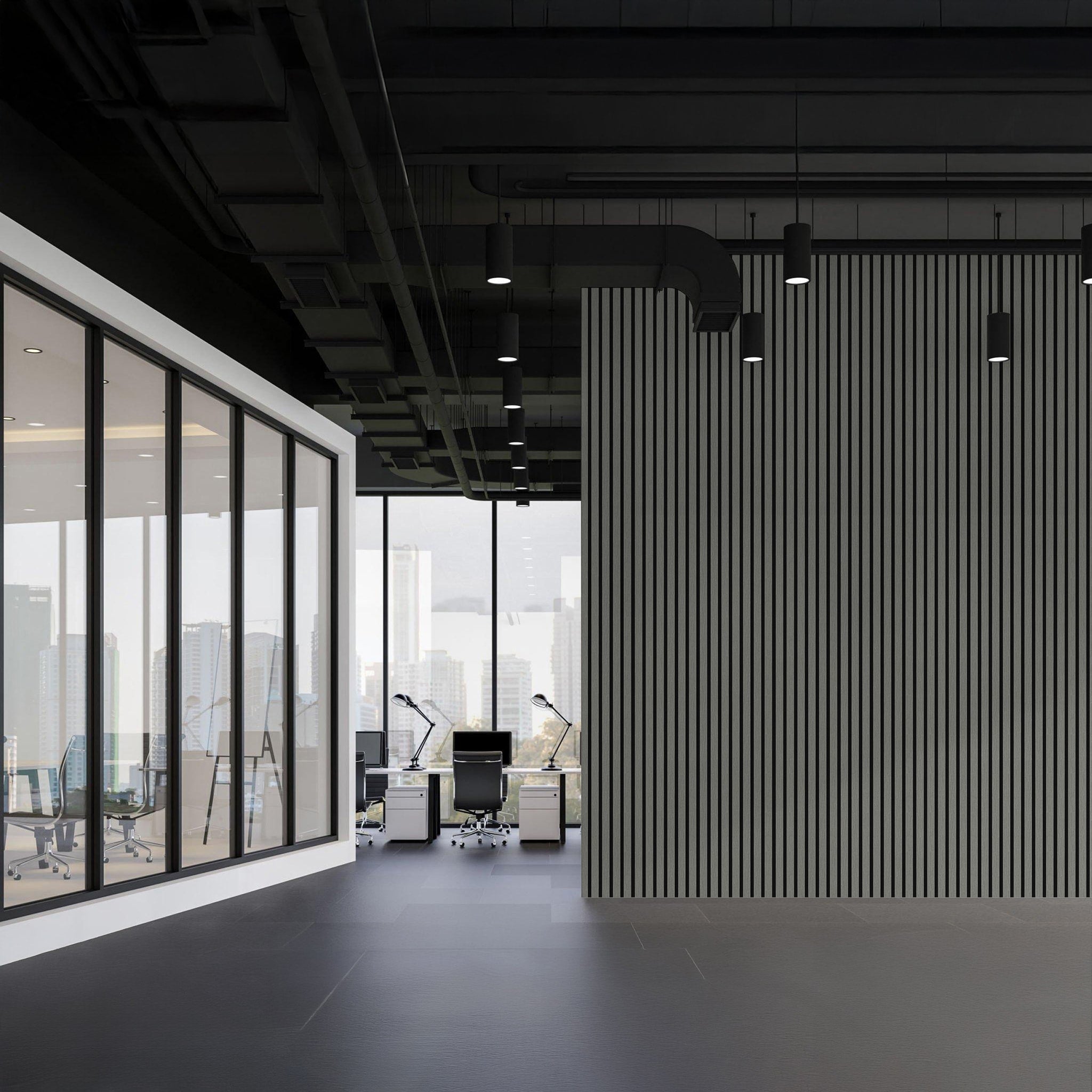 In-slat™ acoustic wall panel - grey oak